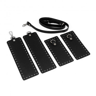 Set borsa Armonia color match ecopelle con tracolla regolabile Nero