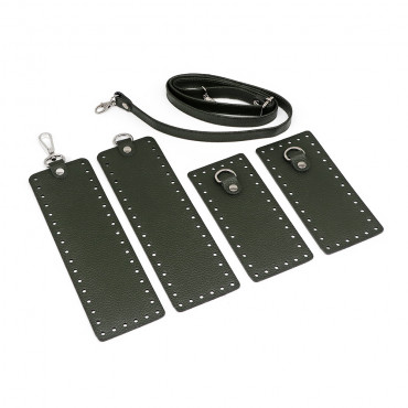 Set borsa Armonia color match ecopelle con tracolla regolabile Militare