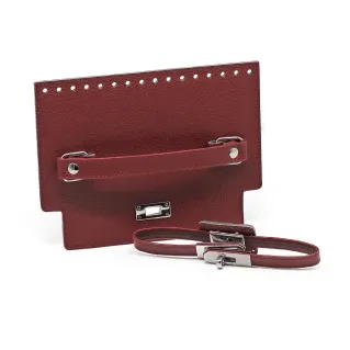 Patella Cecilia color match para bolsas de ecopiel con cierre giratorio Bordeaux