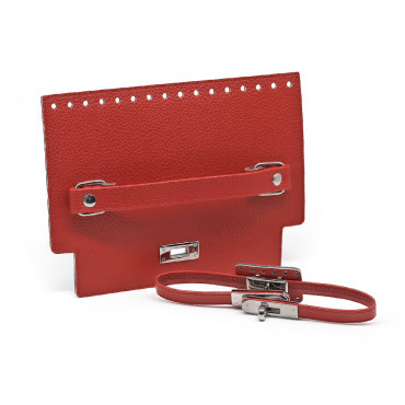 Patella Cecilia per borse in ecopelle con chiusura girello Rosso