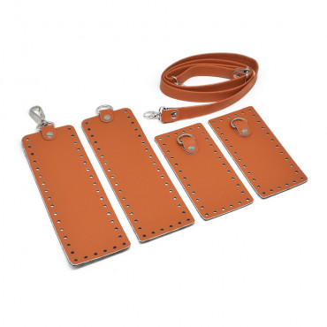 Set borsa Armonia color match ecopelle con tracolla regolabile Rame