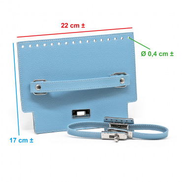 Patella Cecilia Turchese in ecopelle con chiusura Birkin | Tessiland