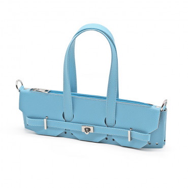 Set Kelly ecopelle per borse a uncinetto con zip e girello Turchese