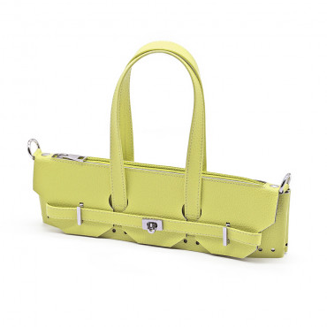 Set Kelly ecopelle per borse a uncinetto con zip e girello Lime