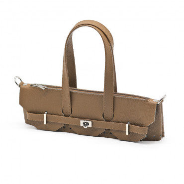 Set Kelly ecopelle color match per borse a uncinetto con zip e girello Cuoio