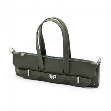 Set Kelly ecopelle color match per borse a uncinetto con zip e girello Militare