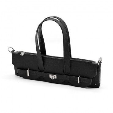 Set Kelly ecopelle color match per borse a uncinetto con zip e girello Nero