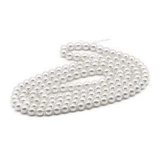 Perlas japonesas de resina enhebradas para bisutería y accesorios Blanco
