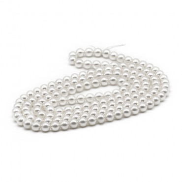 Perle giapponesi in resina infilate per bijoux e accessori Bianco