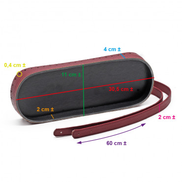 Set Sac Vivienne Bordeaux effet microperforé | Tessiland