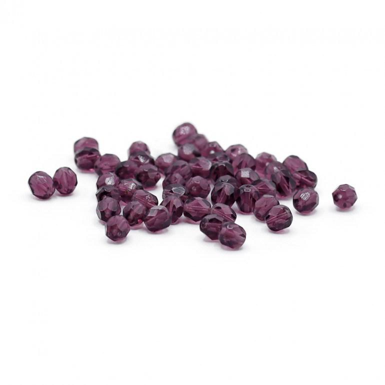 Demi-Cristal Prune 6mm, éclat raffiné | Tessiland