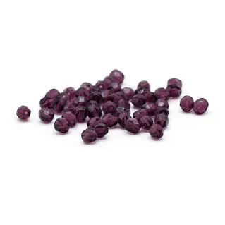 Cristaux de Bohême 6mm facettés en verre pour bijoux Prugna scuro