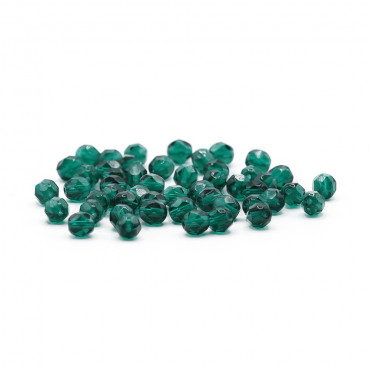 Cristalli Boemia sfaccettati in vetro 6mm per bijoux Verde smeraldo