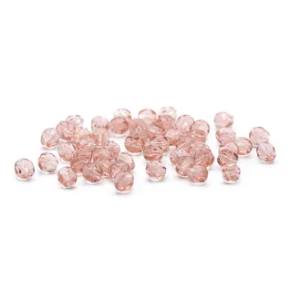 6mm Faceted Bohemian Glass Crystals for Jewelry Rosa chiaro