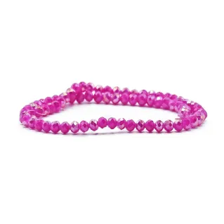 Cristales facetados de 6mm de vidrio para bisutería B199 fuxia