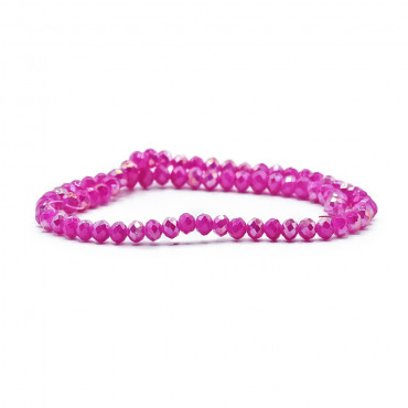 Cristaux 6 mm B199 Fuchsia Plein Irisé, verre facetté | Tessiland