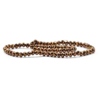 6mm Faceted Glass Crystals for Jewelry A198 metal bronzo