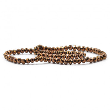 Cristaux 6 mm A198 Métal Bronze, verre facetté | Tessiland