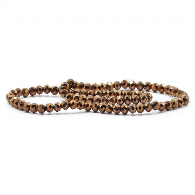 Cristaux 6 mm A198 Métal Bronze, verre facetté | Tessiland