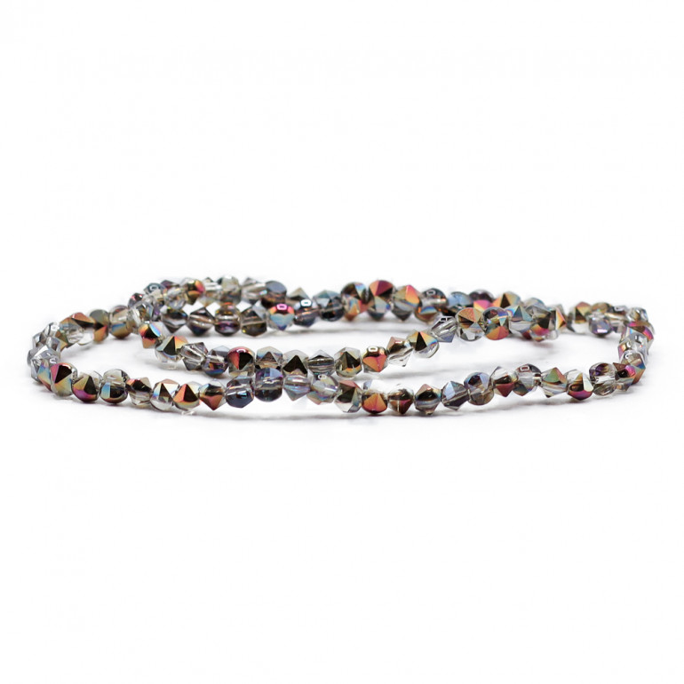 Cristaux 6 mm A217 Aurore Transparent Irisé, verre facetté | Tessiland