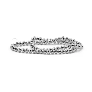 Cristaux en verre à facettes de 6 mm pour bijoux Mt2 metal argento