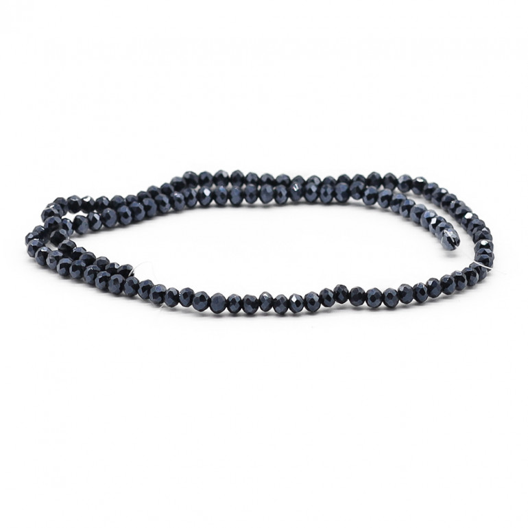 Faceted Crystals 4 mm A030 Night Solid Iridescent| Tessiland