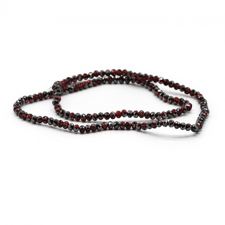 Cristalli 4 mm sfaccettati A193 Oxblood Trasparente Iridescente| Tessiland