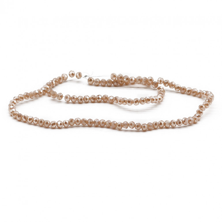 Faceted Crystals 4 mm A267 Havana Solid Iridescent| Tessiland