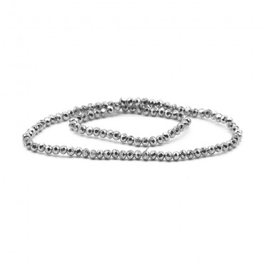 Cristalli 4 mm sfaccettati MT2 Metal Argento | Tessiland