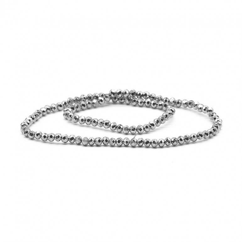 Cristales 4 mm facetados MT2 Metal Plata | Tessiland