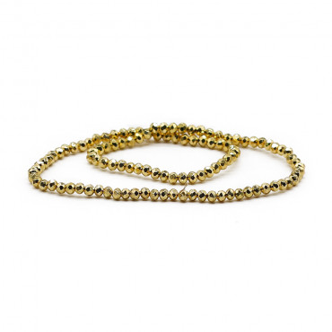 Cristales 4 mm facetados MT1 Metal Oro | Tessiland