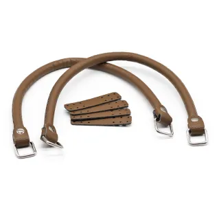 Jakie Color Match Handles in Eco-Leather with Rings Made in Italy Cuoio