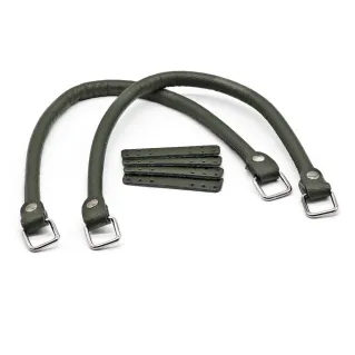 Jakie Color Match Handles in Eco-Leather with Rings Made in Italy Military
