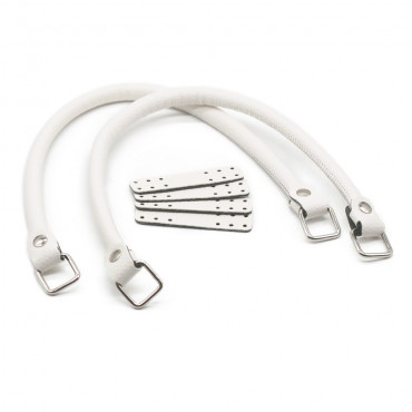 Manici Jakie Color Match in ecopelle con anelli made in Italy Panna