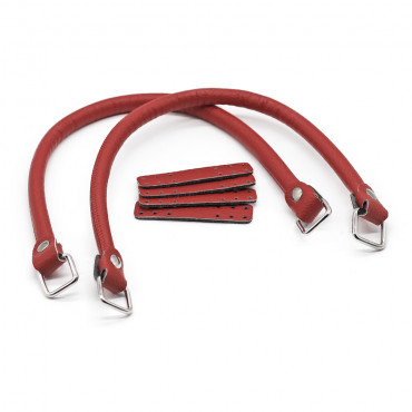 Manici Jakie Color Match in ecopelle con anelli made in Italy Rosso