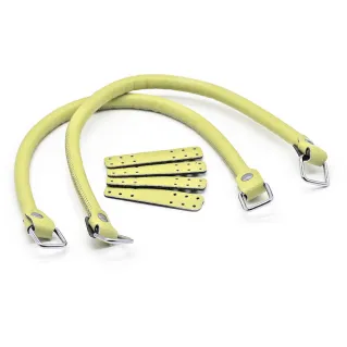 Jakie Eco-Leather Handles with Rings and Reinforcement Made in Italy Lime