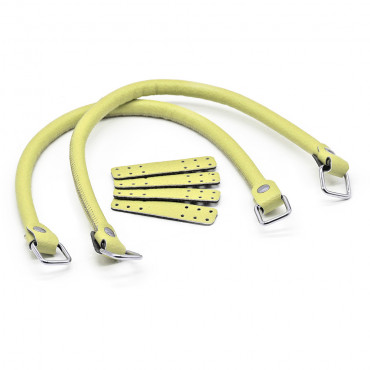 Manici Jakie in ecopelle con anelli e rinforzo made in Italy Lime