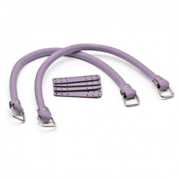 Manici Jakie in ecopelle con anelli e rinforzo made in Italy Lilla