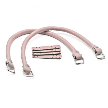 Manici Jakie in ecopelle con anelli e rinforzo made in Italy Rosa