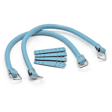 Manici Jakie in ecopelle con anelli e rinforzo made in Italy Turchese