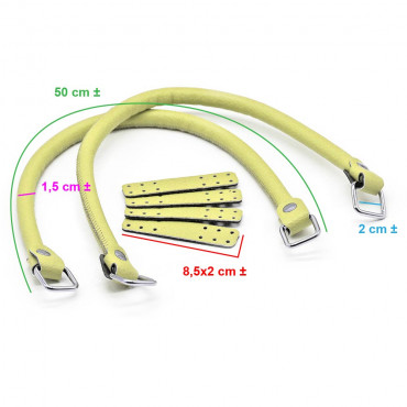 Manici Jakie in ecopelle con anelli e rinforzo made in Italy