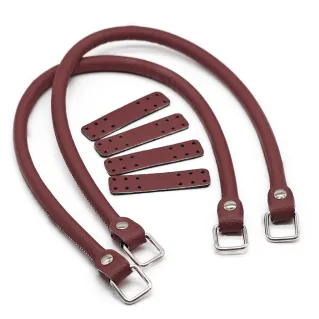Jakie Color Match Handles in Eco-Leather with Rings Made in Italy Bordeaux