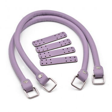 Manici Jakie in ecopelle con anelli e rinforzo made in Italy Lilla