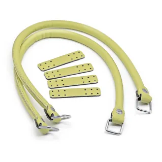 Jakie Eco-Leather Handles with Rings and Reinforcement Made in Italy Lime