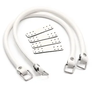 Jakie Color Match Handles in Eco-Leather with Rings Made in Italy Panna