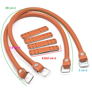 Manici Jakie Color Match in ecopelle con anelli made in Italy Rame