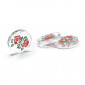 Botones Flor de vidrio con rosas 20 mm 3pz | Tessiland