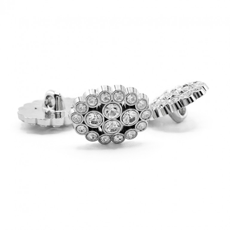 Bottoni gioiello Lucrezia ovali con strass 25mm 3pz