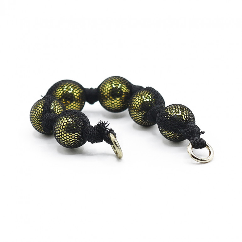 Decorazione Trama 14cm rete con perle oro | Tessiland