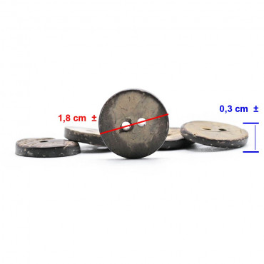 Bottone Cocco Natural 18mm artigianale 5pz | Tessiland